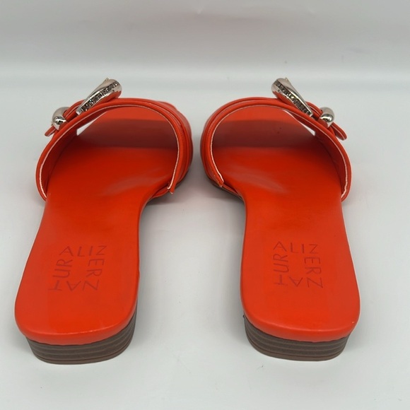 Naturalizer Orange Santiago Slide Sandals Sparkle Rhinestone Buckle Open Toe 6.5 - Picture 5 of 13